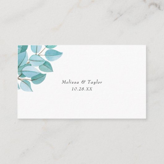 Carte D'accompagnement Simple Eucalyptus Feuilles mariage rsvp en ligne (Dos)