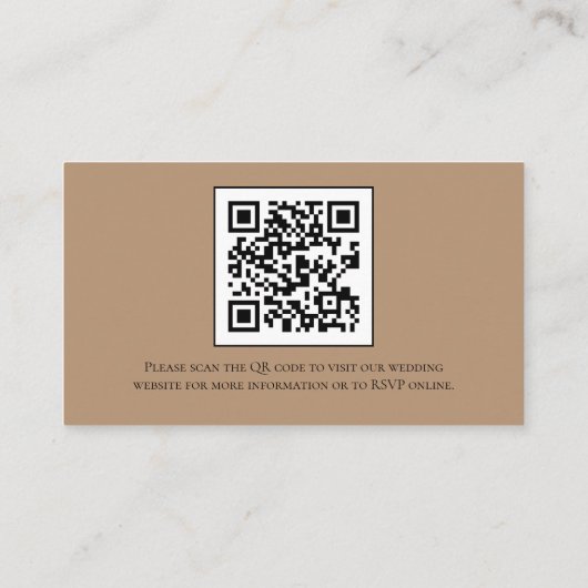 Carte D'accompagnement Simple Fall Terracotta Mariage QR Code Détails (Dos)