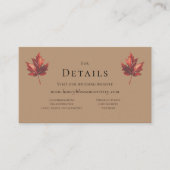 Carte D'accompagnement Simple Fall Terracotta Mariage QR Code Détails (Devant)