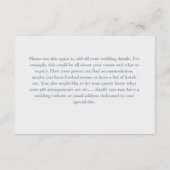 Carte D'accompagnement Simple Faux Silver & Blue Heart Détails du Mariage (Dos)