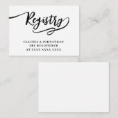 Carte D'accompagnement Simple Fête de Mariage Registre (Devant / Derrière)