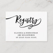 Carte D'accompagnement Simple Fête de Mariage Registre (Devant)