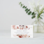 Carte D'accompagnement Simple Floral Mariage Website RSVP (Debout devant)