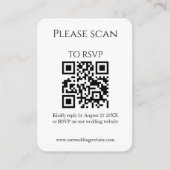 Carte D'accompagnement Simple Floral Moderne QR Code & RSVP Mariage (Devant)