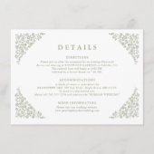 Carte D'accompagnement Simple Floral Timeless Sage Green Détails du Maria (Devant)