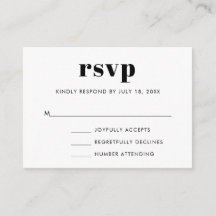 Simple Gras Serif Wedding RSVP