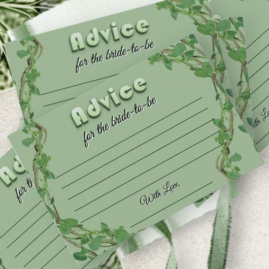 Carte D'accompagnement Simple Greenery Bridal Shower Advice For The Bride