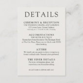Carte D'accompagnement Simple Ivory Classic Wedding Details (Devant)