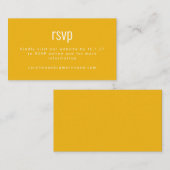 Carte D'accompagnement Simple Jaune moderne typographie Mariage RSVP (Devant / Derrière)