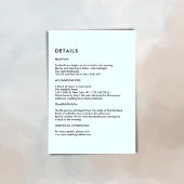 Carte D'accompagnement Simple Light Blue Wedding Details 