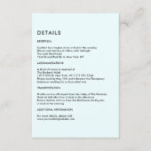 Carte D'accompagnement Simple Light Blue Wedding Details (Devant)