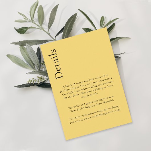 Carte D'accompagnement Simple Limite Limite Citron Citrus Jaune Détails