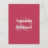 Carte D'accompagnement Simple Magenta Moderne Minimaliste Détails Mariage (Dos)