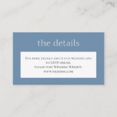 Carte D'accompagnement Simple Mariage bleu poussiéreux. Détails. Site (Devant)