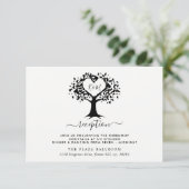 Carte D'accompagnement Simple Mariage de l'arbre cardiaque du Monogramme (Debout devant)