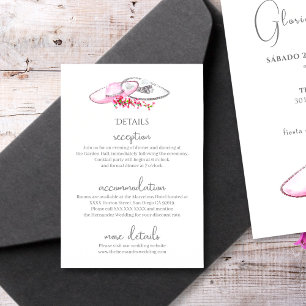 Carte D'accompagnement Simple Mariage mexicain rose blanc Hacienda Boho