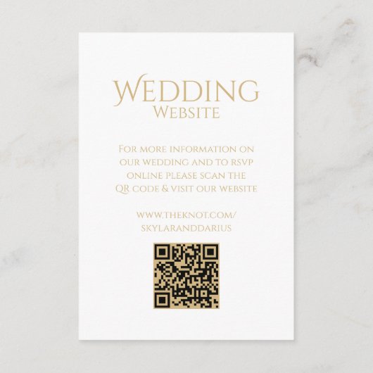 Carte D'accompagnement Simple Mariage Monogramme Classic Minimal QR Code (Dos)