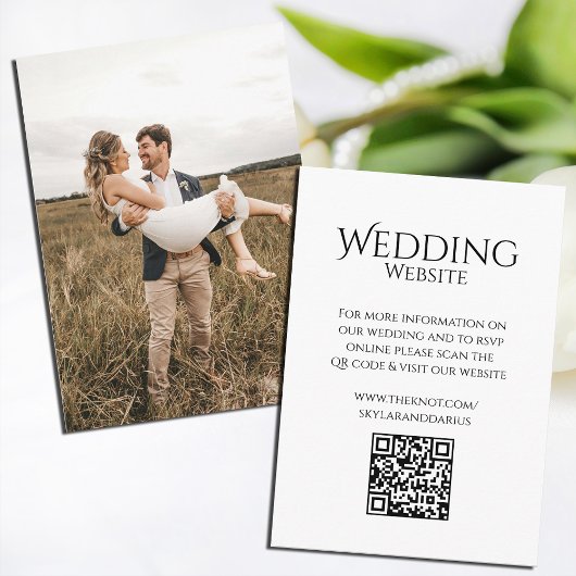 Carte D'accompagnement Simple Mariage Monogramme Classic Minimal QR Code