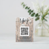 Carte D'accompagnement Simple mariage noir blanc rsvp Qr code 2 photos (Debout devant)