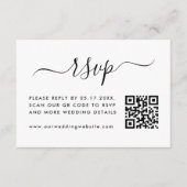 Carte D'accompagnement Simple mariage RSVP avec code QR (Devant)