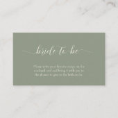 Carte D'accompagnement Simple Mariage Vert Sauge (Devant)
