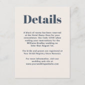 Carte D'accompagnement Simple Marine Moderne Minimaliste Détails Mariage (Devant)