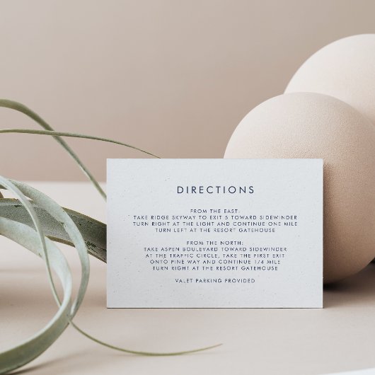 Carte D'accompagnement Simple Marine & White Directions