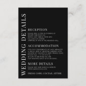 Carte D'accompagnement Simple milalist noir détails mariages (Devant)