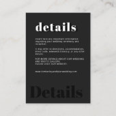 Carte D'accompagnement Simple minima typographie noir détails mariage (Devant)