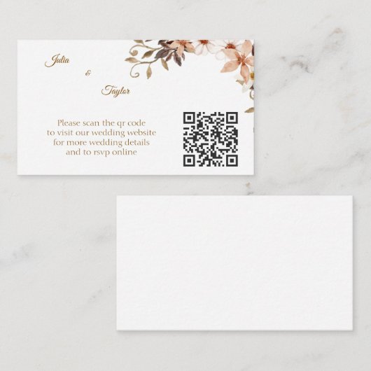 Carte D'accompagnement Simple Minimal Enclosure Card (Devant / Derrière)