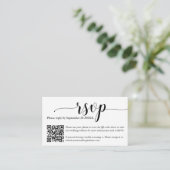Carte D'accompagnement Simple minimal mariage RSVP site Web QR Code Card (Debout devant)