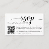 Carte D'accompagnement Simple minimal mariage RSVP site Web QR Code Card (Devant)