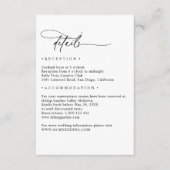 Carte D'accompagnement Simple Minimalist Black and White Details Wedding (Devant)