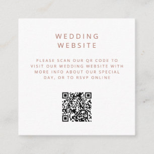 Carte D'accompagnement Simple minimaliste site Web du mariage de code QR