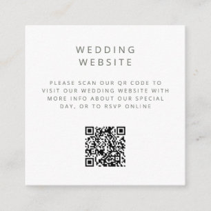 Carte D'accompagnement Simple minimaliste site Web du mariage de code QR
