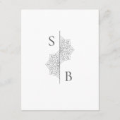 Carte D'accompagnement Simple moderne Boho Monogramme Mandala Mariage (Dos)