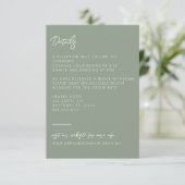 Carte D'accompagnement Simple Moderne Calligraphie Vert Sauge (Debout devant)