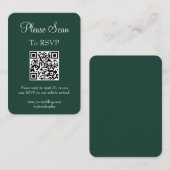 Carte D'accompagnement Simple moderne Emerald Green Mariage Scan QR Code (Devant / Derrière)