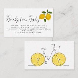 Carte D'accompagnement Simple Moderne Jaune Citron Bicyclette Baby Shower