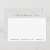 Carte D'accompagnement Simple moderne Linge gris clair "look" (Devant / Derrière)