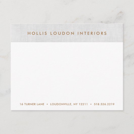 Carte D'accompagnement Simple moderne Linge gris clair "look" (Devant)