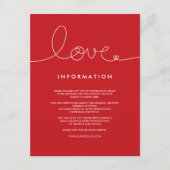 Carte D'accompagnement Simple moderne Loopy Love Heart Mariage Insertion  (Devant)