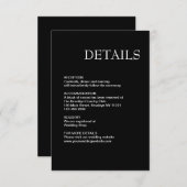 Carte D'accompagnement Simple moderne Mariage noir et blanc (Devant / Derrière)