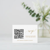 Carte D'accompagnement Simple moderne mariage or RSVP QR Code (Debout devant)