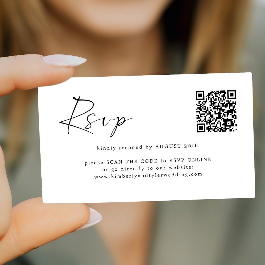 Carte D'accompagnement Simple moderne minimaliste en ligne QR CODE RSVP