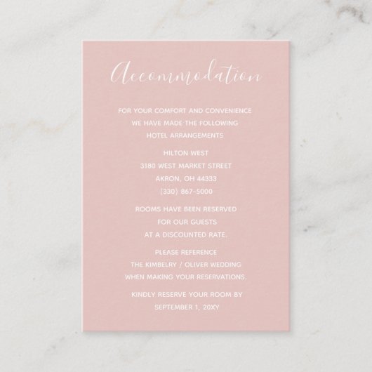 Carte D'accompagnement Simple moderne minimaliste Mariage (Devant)