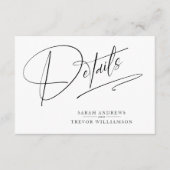 Carte D'accompagnement Simple moderne noir & blanc (Devant)