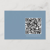 Carte D'accompagnement Simple moderne QR code Dusty Blue Floral Mariage (Dos)