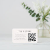 Carte D'accompagnement Simple moderne QR Code site Web photo mariage (Debout devant)