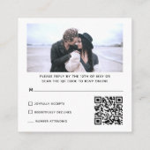 Carte D'accompagnement Simple moderne RSVP Mariage photo QR Code Réponse (Dos)